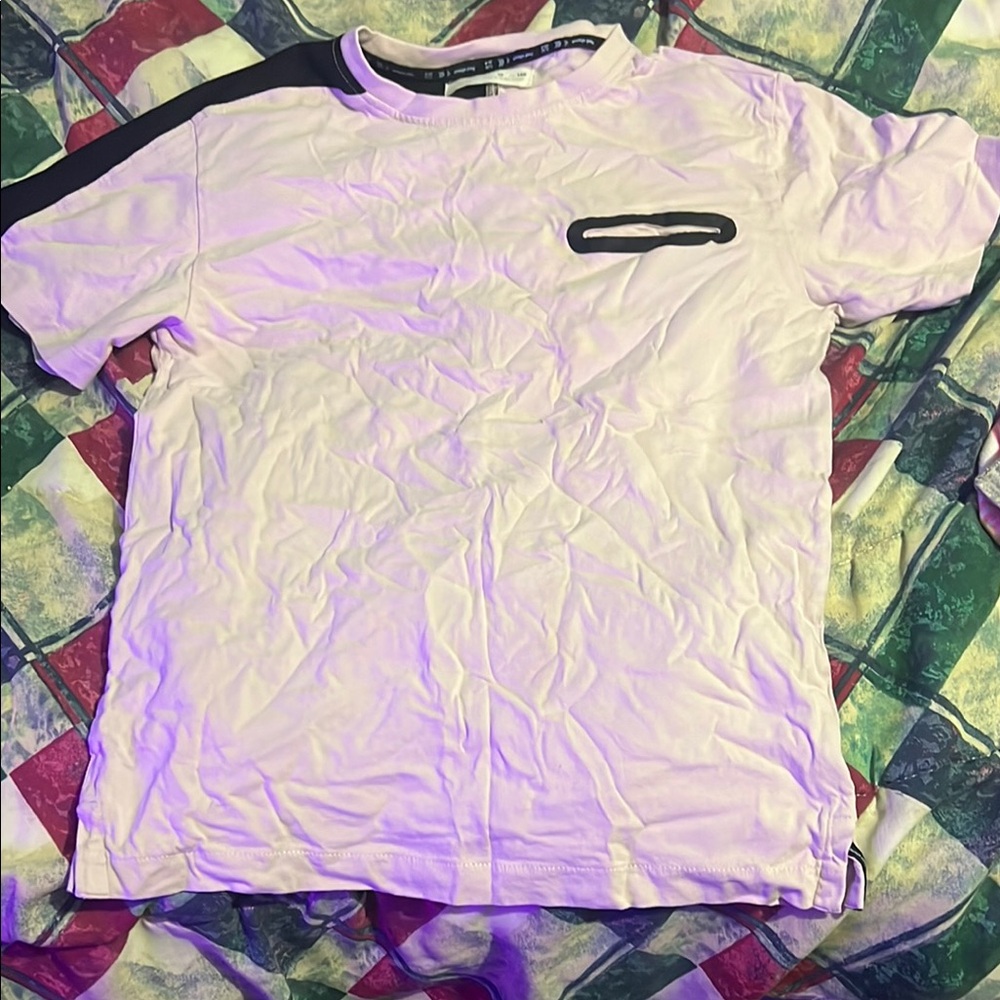 Men's White T-Shirt with Black Accents